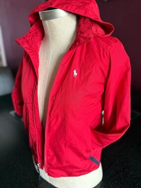 Polo Ralph Lauren Little Boys Red Lightweight Hooded Windbreaker - Size 5